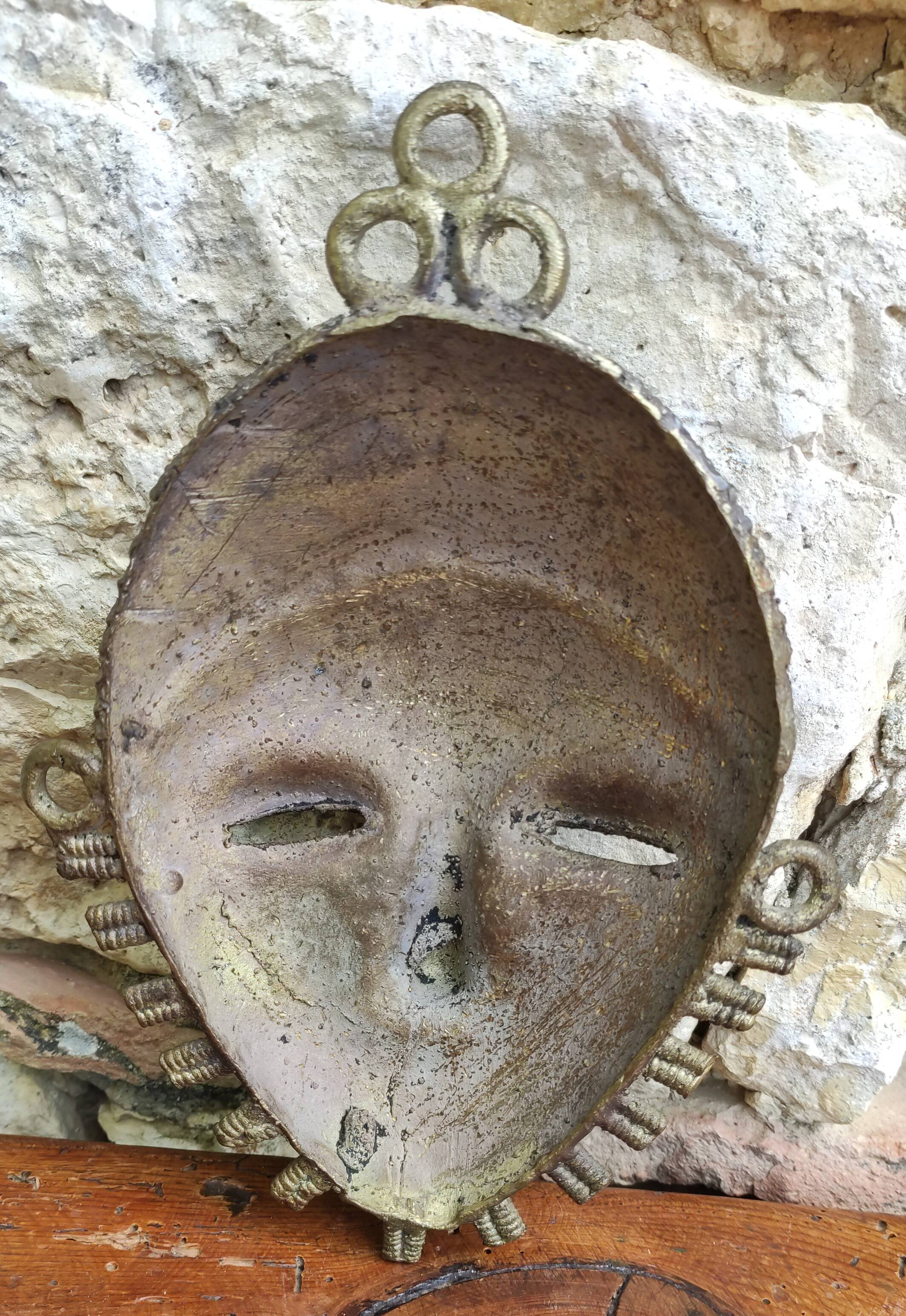 African tribal ashanti brass mask