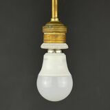 Mid-century Murano opaline glass pendant lamp by Stilnovo, 1950s.