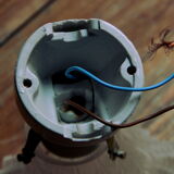 Paire d'appliques murales en porcelaine ancienne, tulipe verre vintage