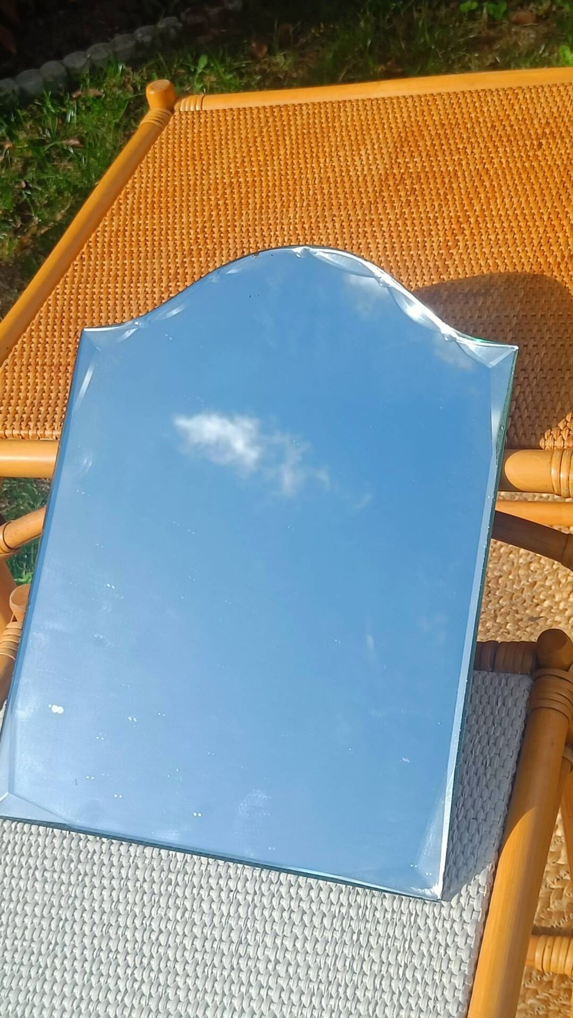 Miroir biseauté ancien de coiffeuse