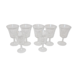 Lot 7 verres ancien sur pied