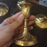 Golden brass candlesticks