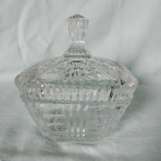 Cut glass sugar bowl