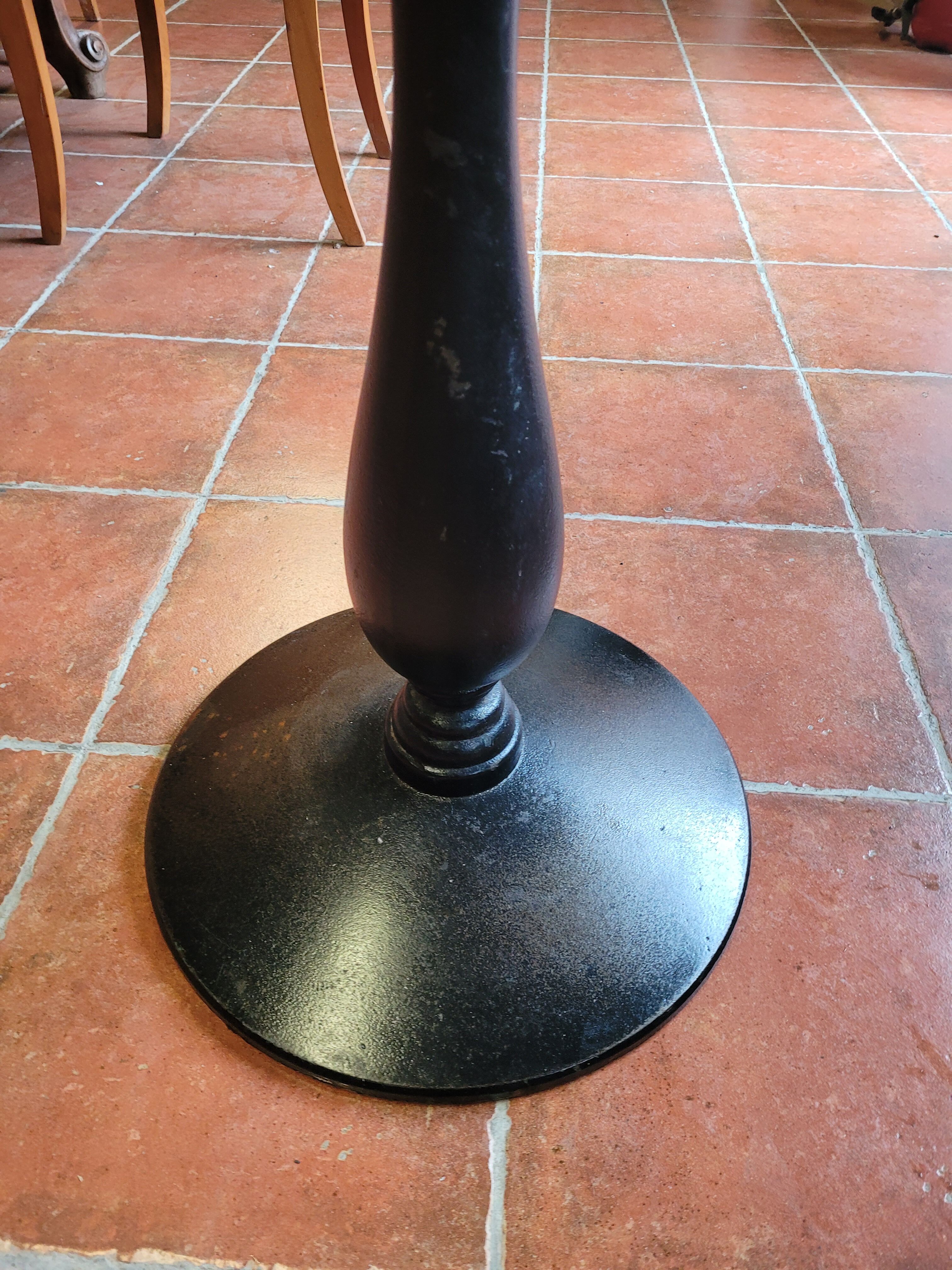 Bistro table base cast iron marble top