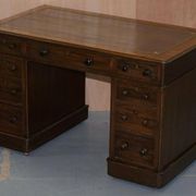 Victorian desk with two columns, hardwood, with VR locks, 1860.