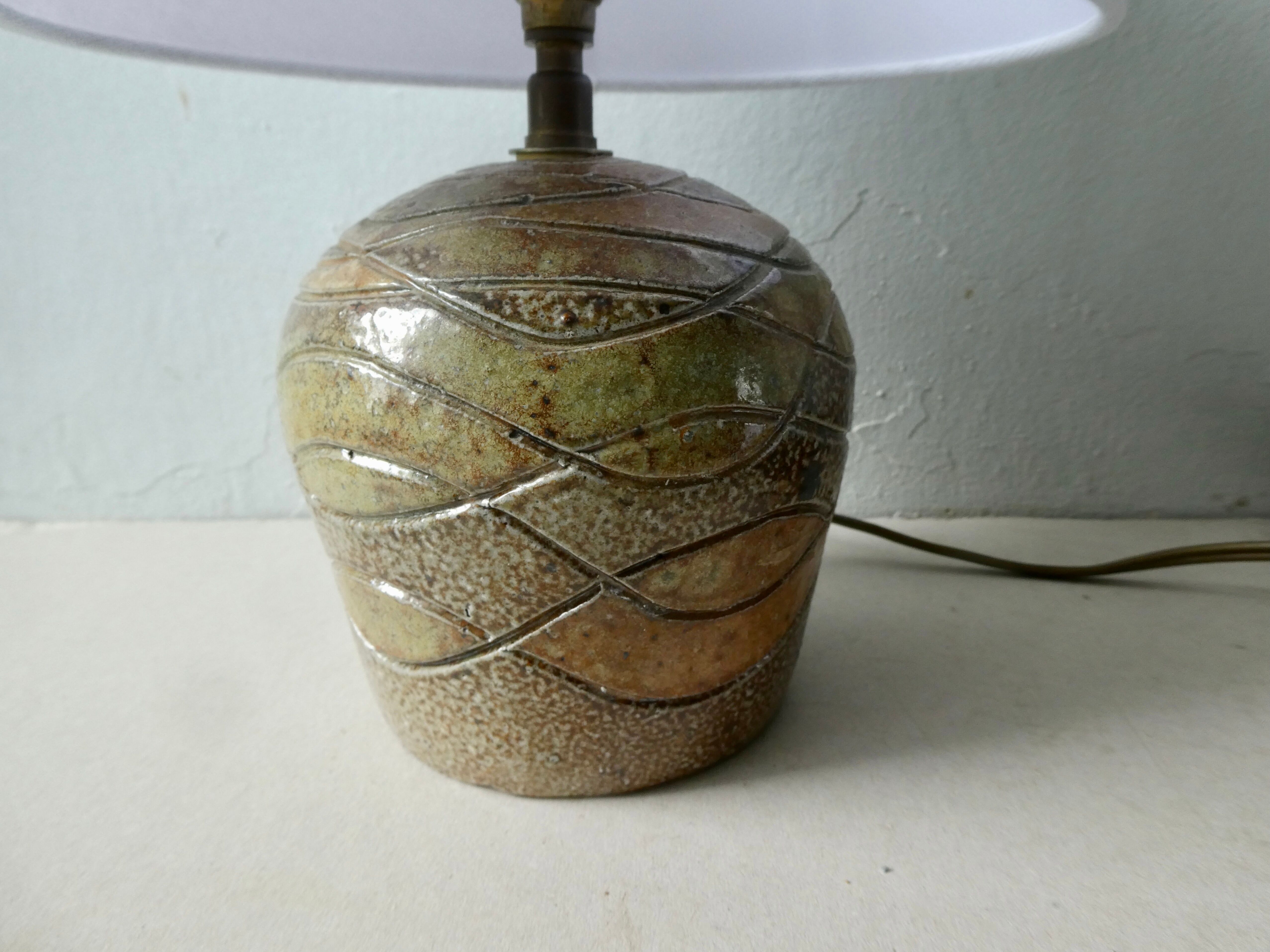 Sandstone lamp by Jean Claude Monange, 60s