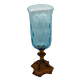 Vase en cristal bleu