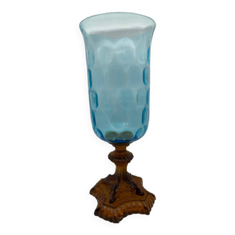 Blue crystal vase