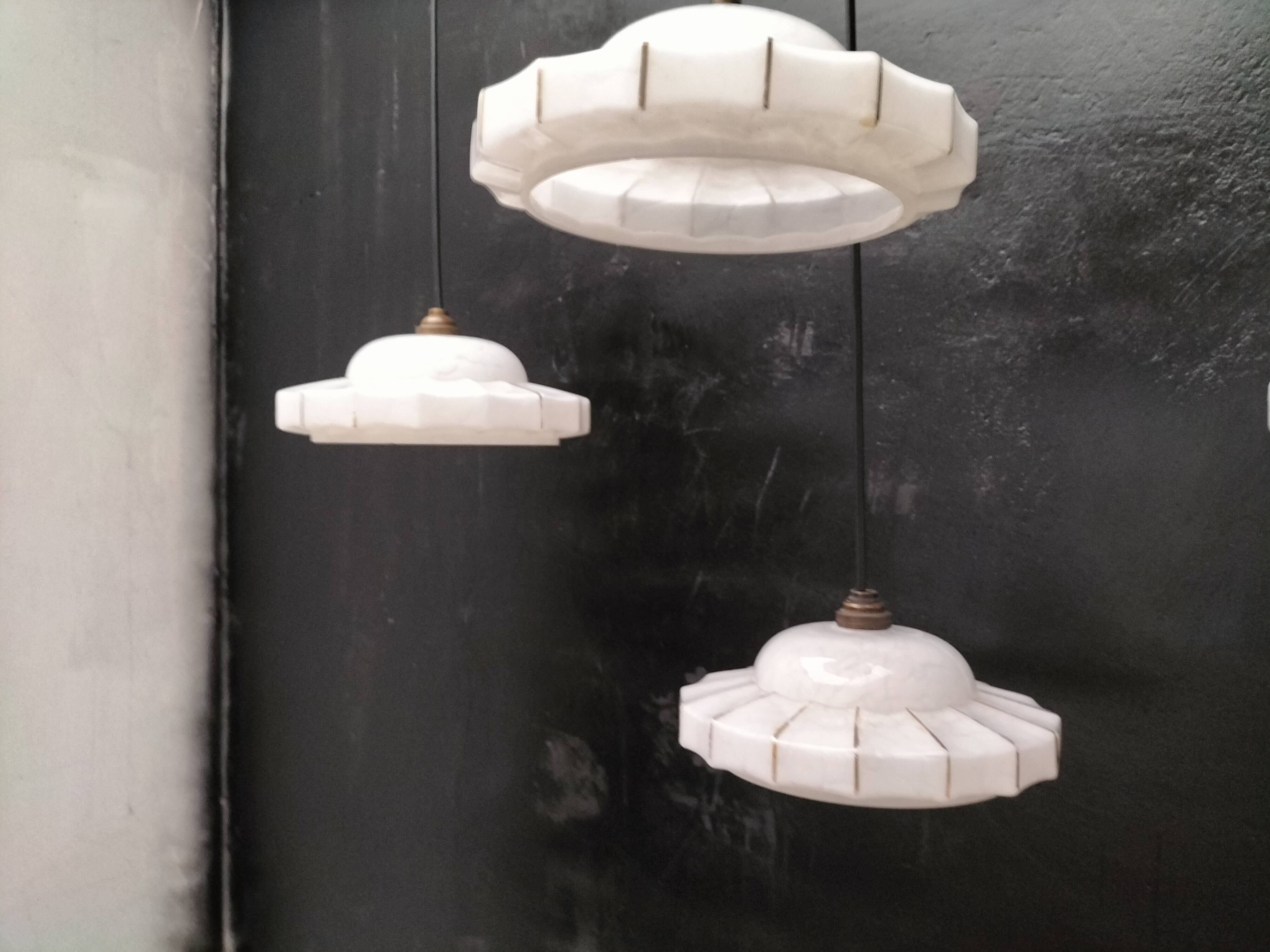 Opaline pendant lights