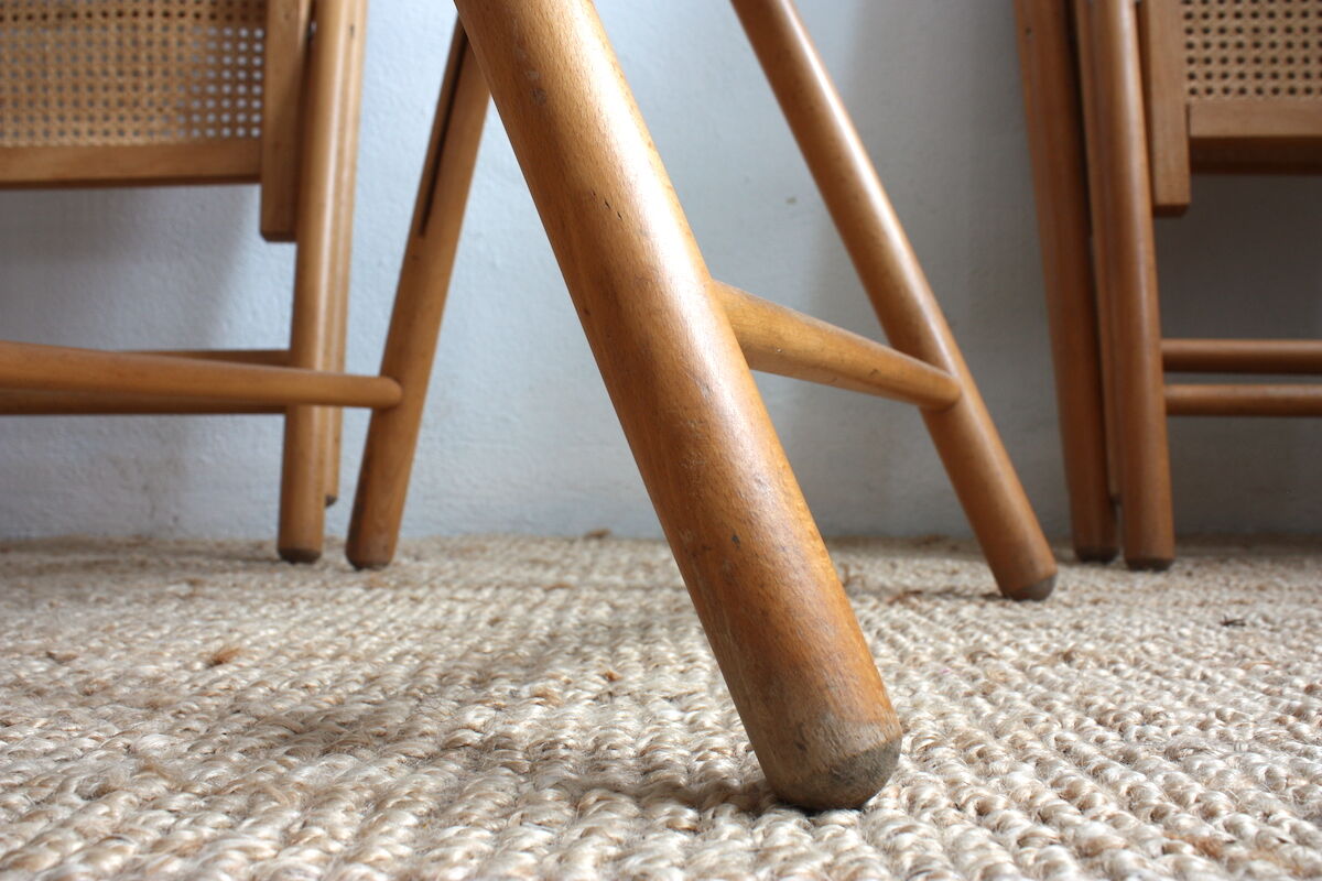 Chaises pliantes cannage et bois
