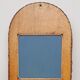Woven wicker mirror and wooden beads 60s