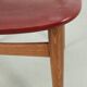 Chaise vintage avec simili cuir rouge