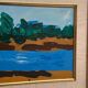 Original Swedish Oil on Panel – "Female Figures by a Stream", attributed to Lars Norrman – Signed – Vintage and Framed – 38 × 74 cm (15 × 29.1 inches)