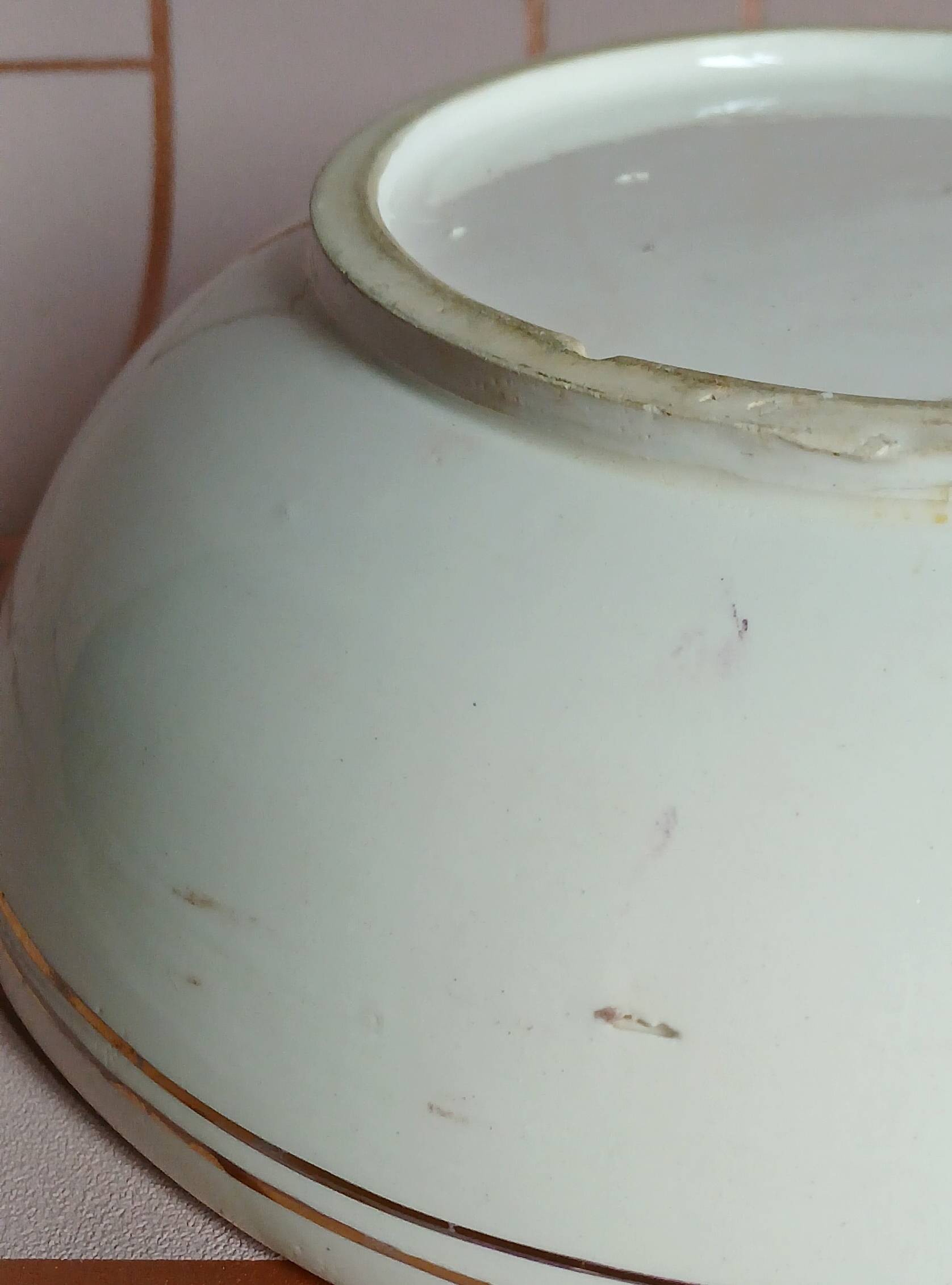 Ancient bowl inspired by parietal or rock art, hand-painted.