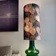 Vintage Doria lamp in green opaline glass with internal lighting by Doria Leuchten, 1970s.