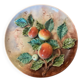 Dish with 3 trompe l'oeil apples with foliage, art deco slip no. 15
