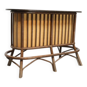 bar vintage en rotin