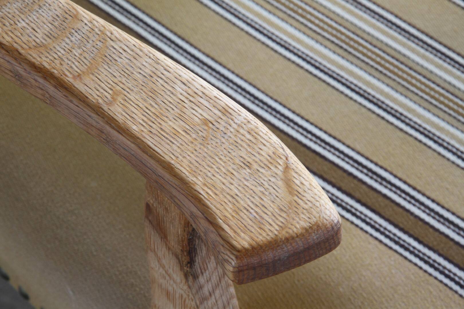 Vintage Danish Solid Oak Brutalist Armchair, Henning Kjærnulf style, 1960s