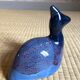 Ceramic animal figurine, pretty bluish enamel