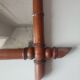 Vintage bamboo wood mirror