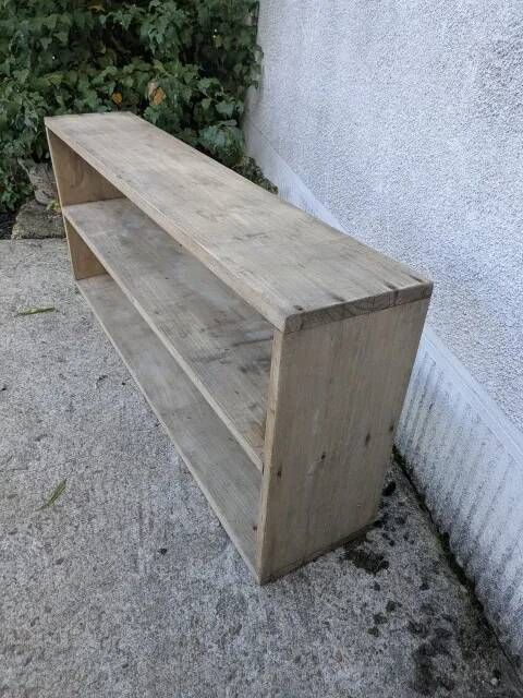 Natural wood shelf