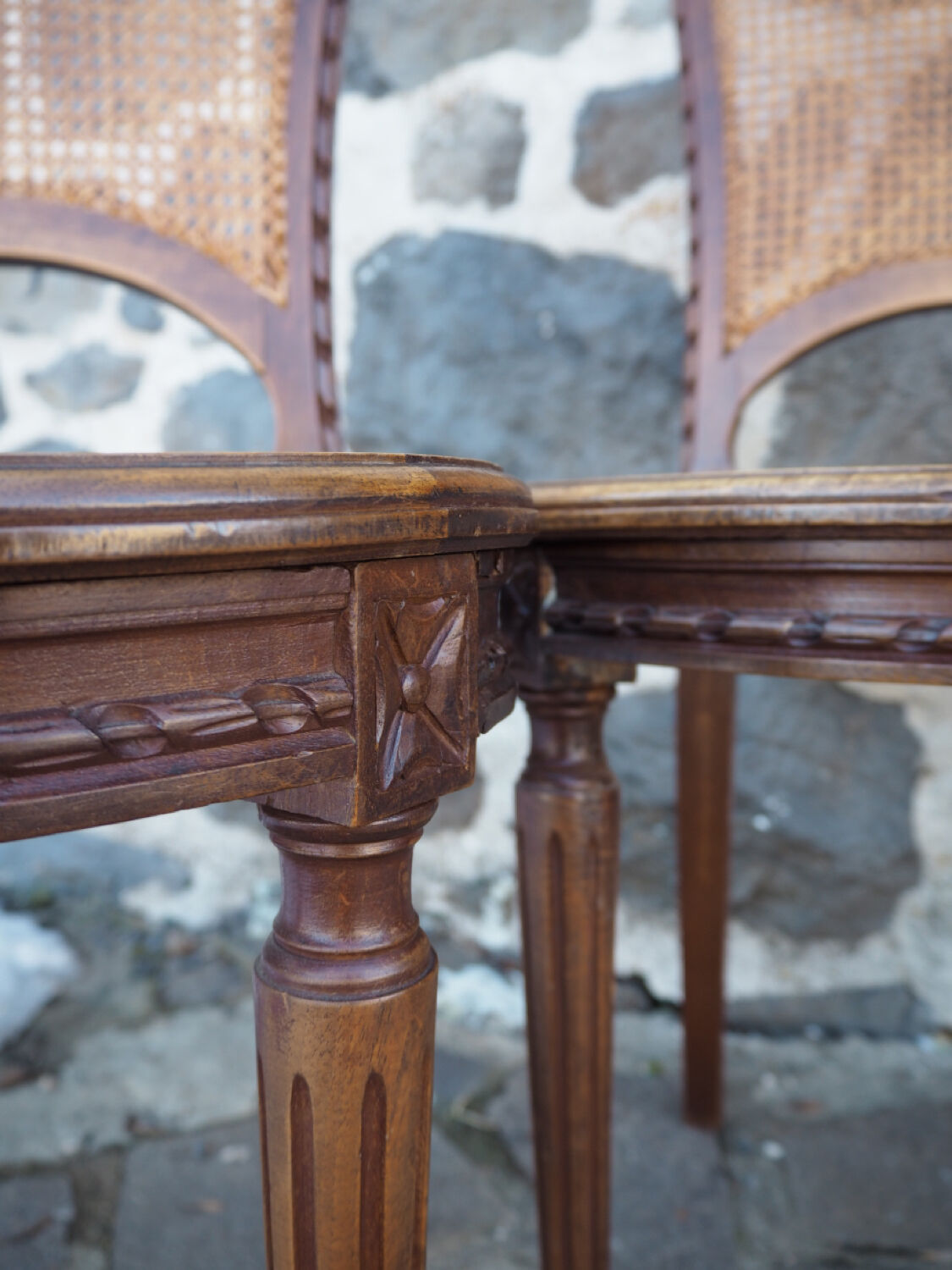 Pair of canes chairs