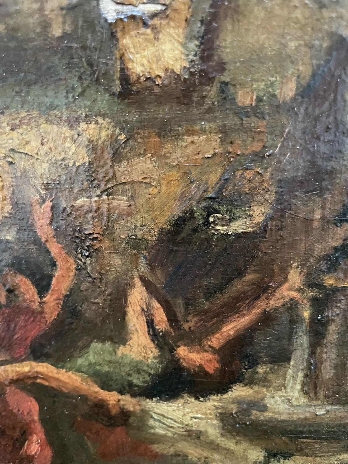 Painting old flamenco dancer Seville early 20th century