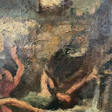 Tableau peinture ancienne danseuse de flamenco Séville début XXe