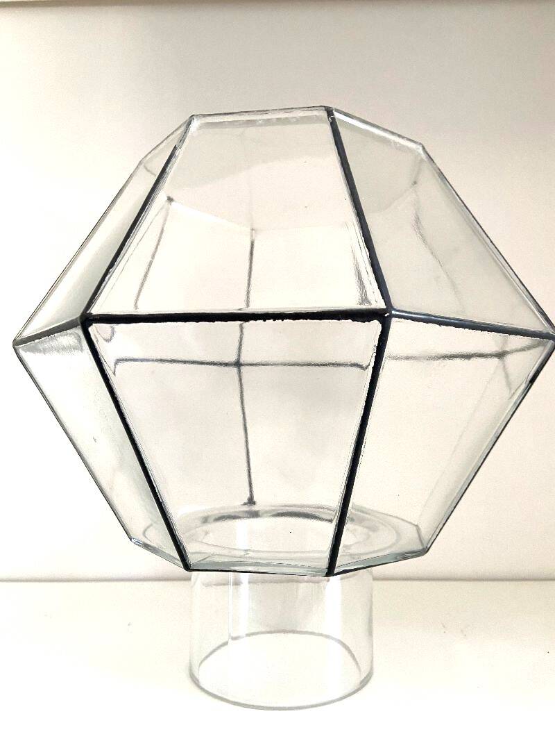 Glass Shade Globe Vintage Ceiling Lamp Glashütte Limbourg Germany