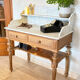 Console or dressing table in solid oak.