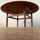 Vintage Danish round coffee table – in the style of Johannes Andersen