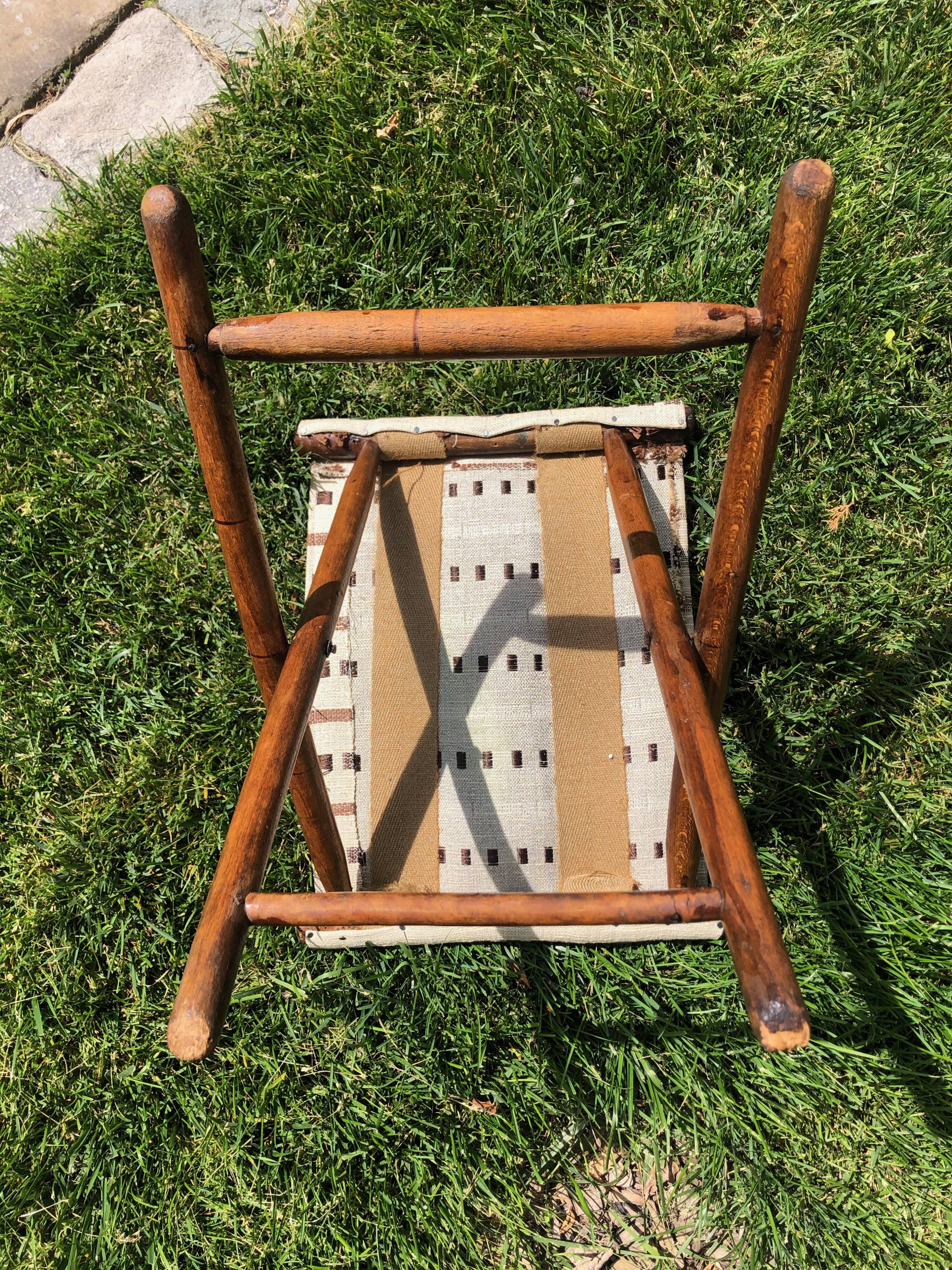 Folding garden chair and his foot rests, folding Napoleon III