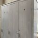 Blue patinated workshop furniture locker room