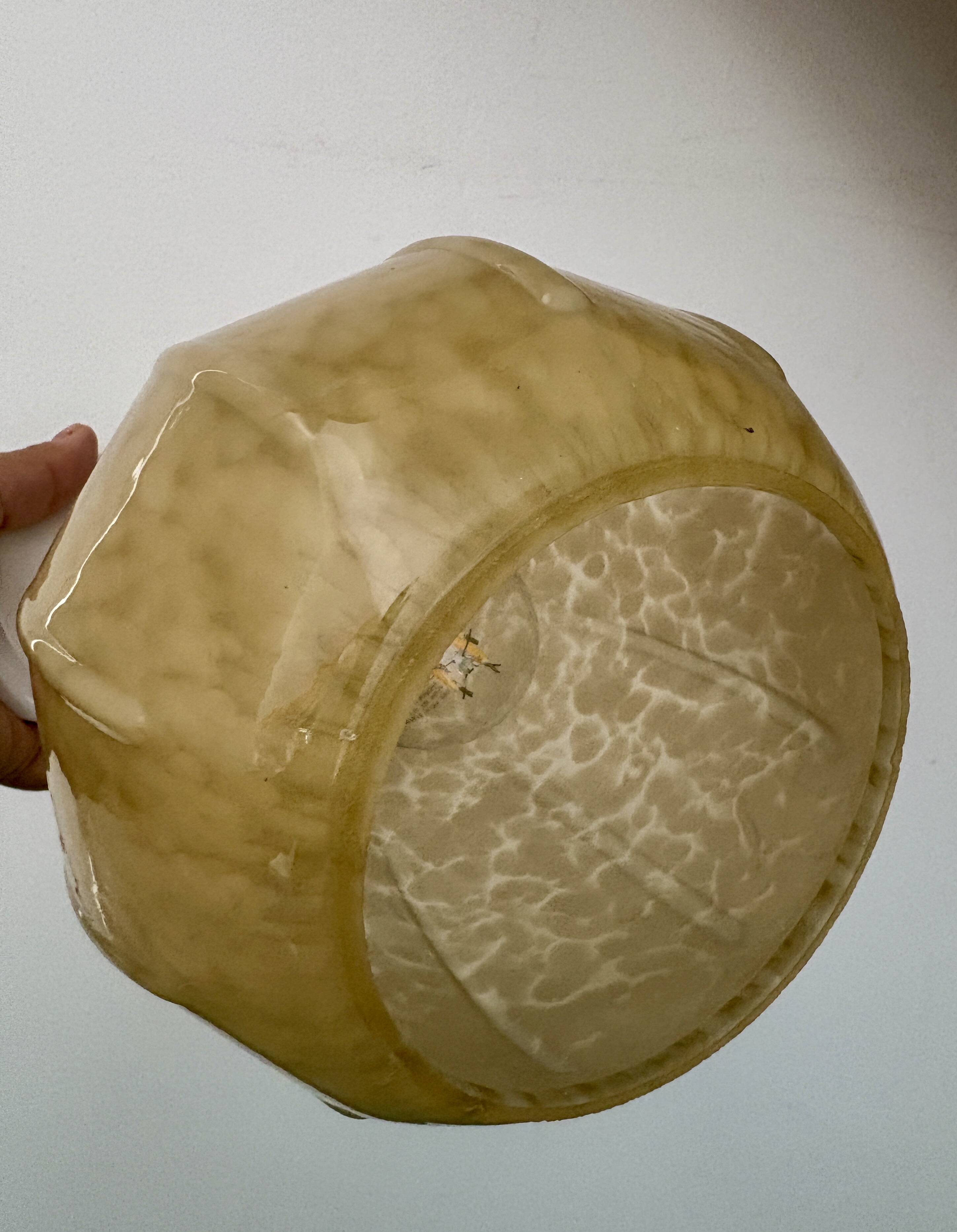 Vintage yellow glass globe wall light