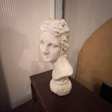 Half 20th-century plaster bust of an antique woman.
