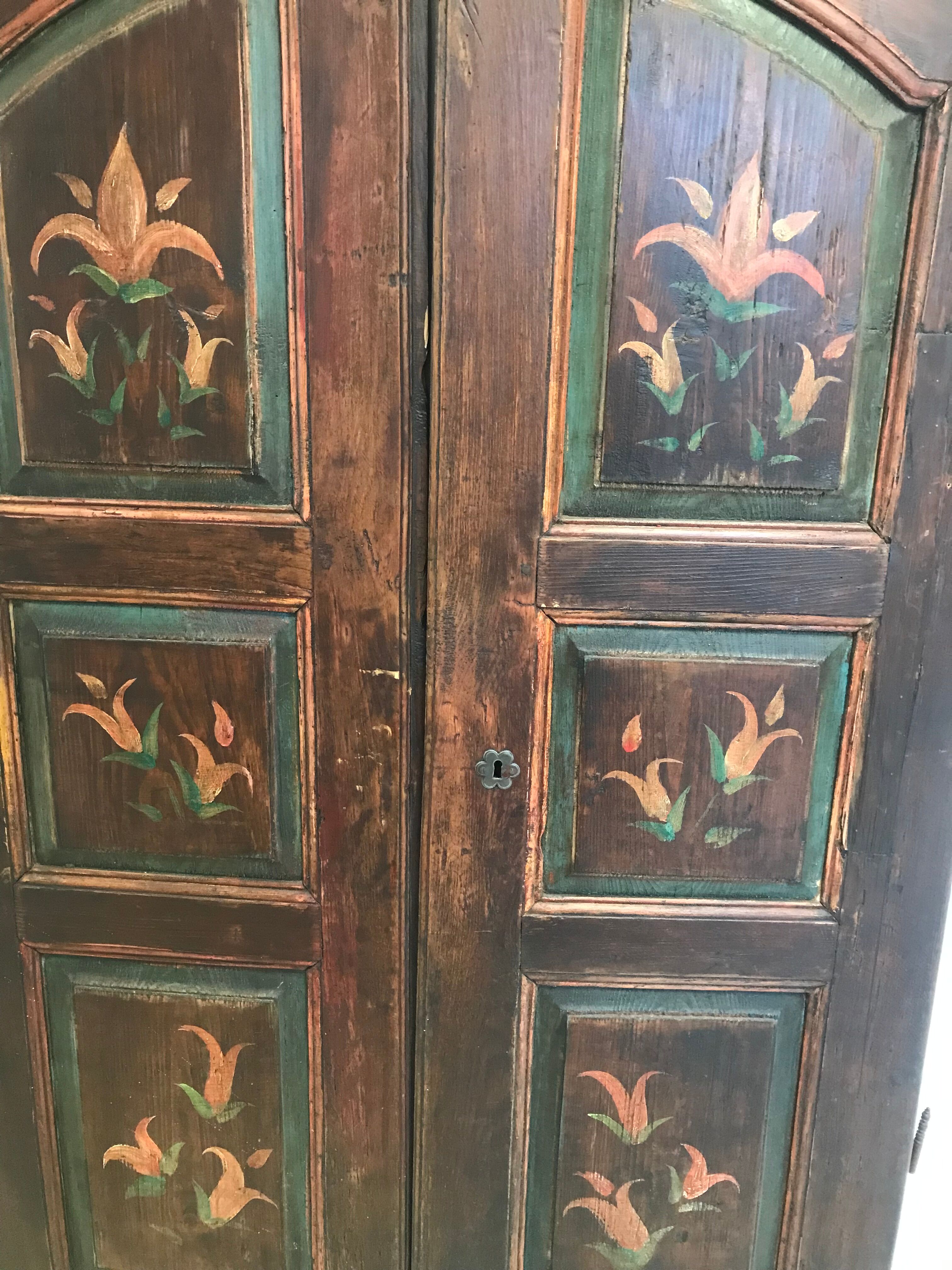 Old double door painted wood