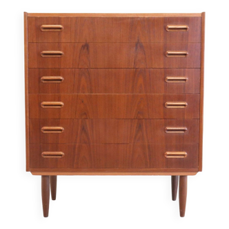 Danish design high vintage teak chest of drawers 'Jersie'