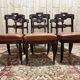 Set of 6 Napoleon III period chairs in mahogany and leather