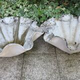 pair of handkerchief-shaped fiber cement basins from the 60s