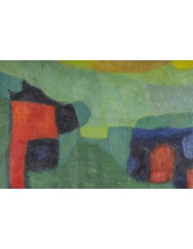 Painting, oil on canvas, by the painter Szasz, early 20th century.