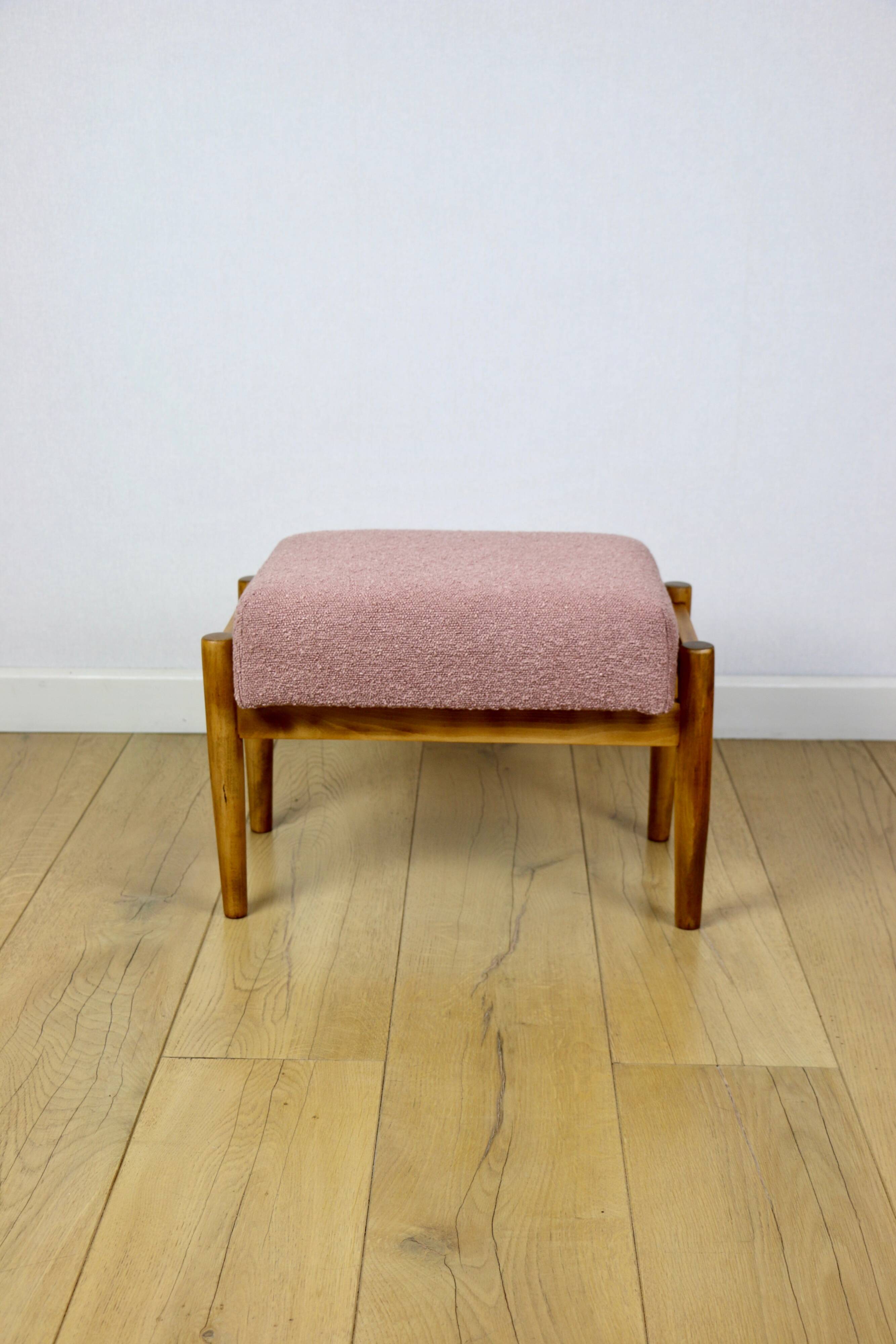 Edmund Homa stool pink boucle seat