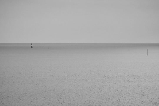 Black and white photo print on Alu Horizon marin