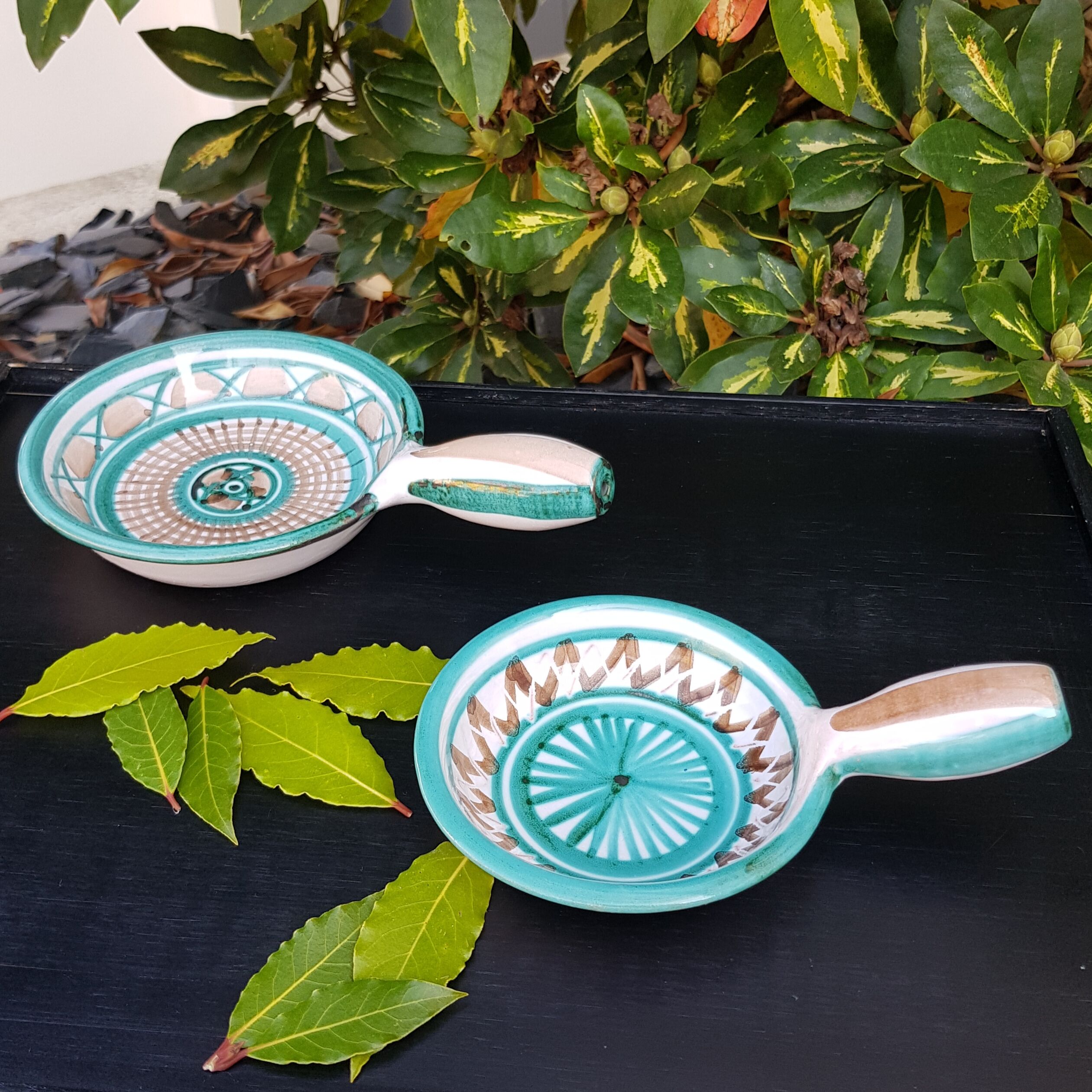 Set of 2 ceramic pans by Vallauris Robert PICAULT