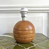 Lampe boule en bois vintage