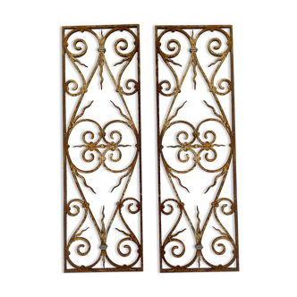 Pair of wrought iron grid