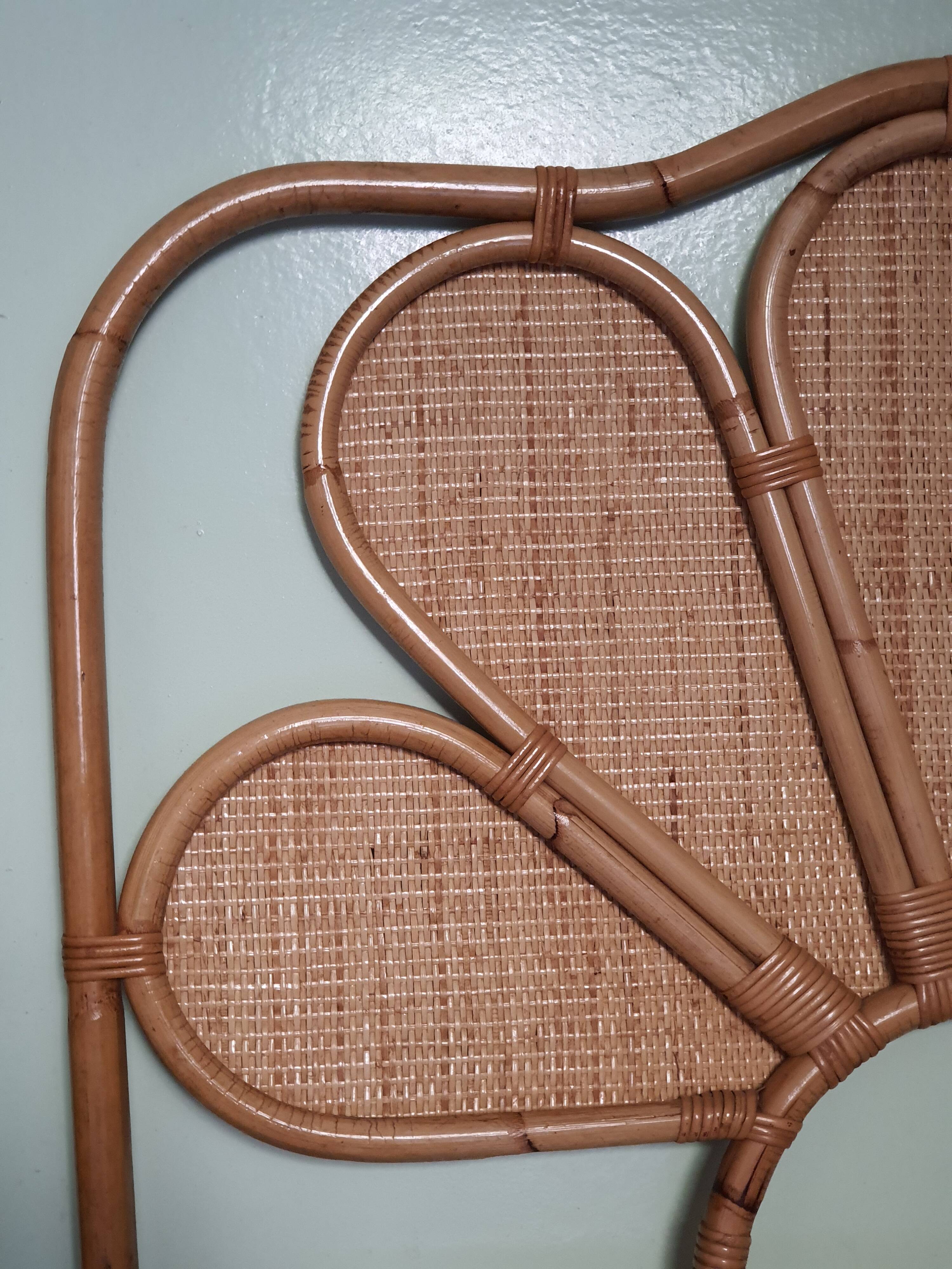 Vintage rattan headboard 1 person 90 cm