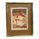 Old lithograph nicole tercinet levin “composition” + golden frame