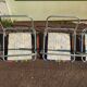 Lot de 4 chaise de camping pliante vintage bleu fleur