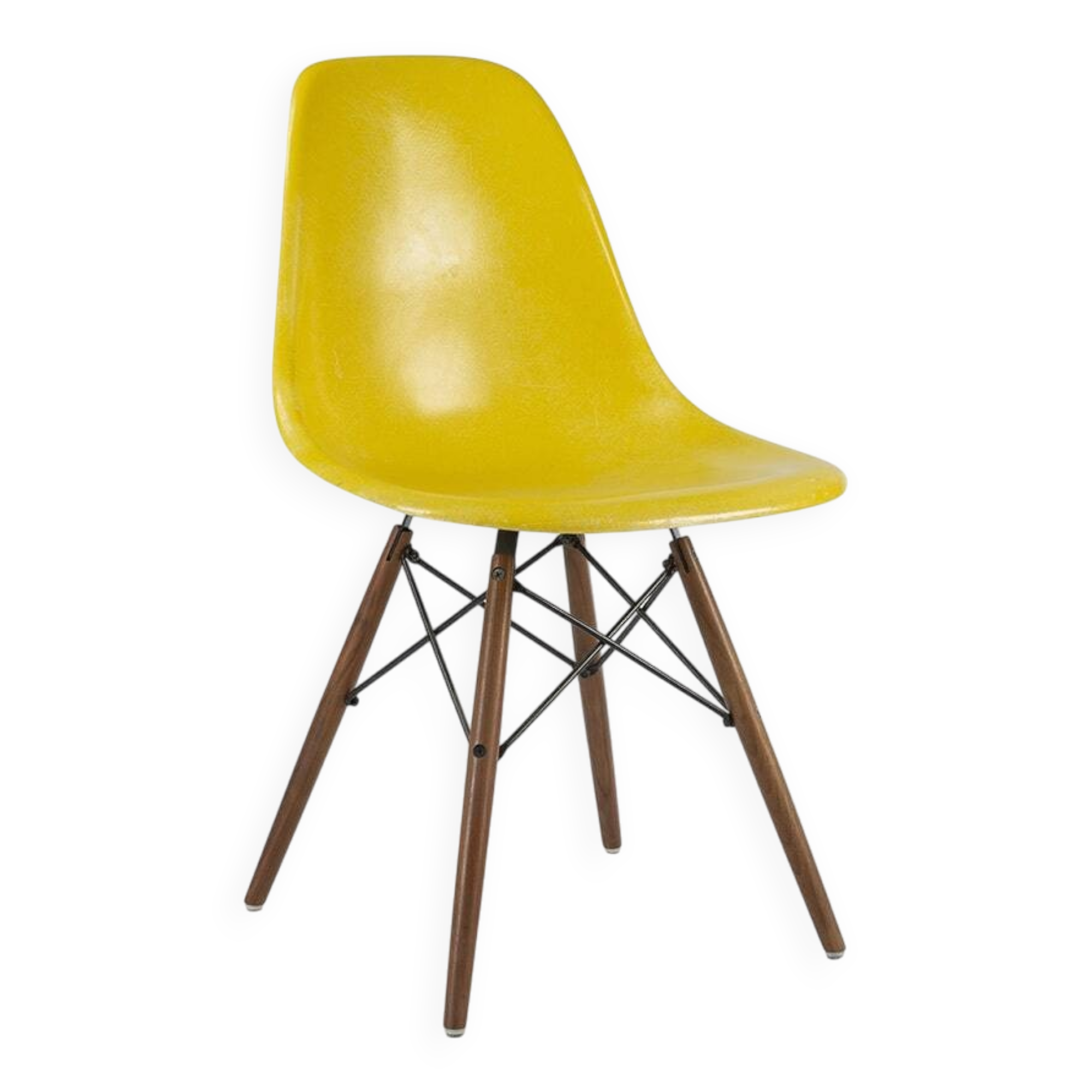 Yellow Herman Miller Original Eames DSW Side Shell Chair