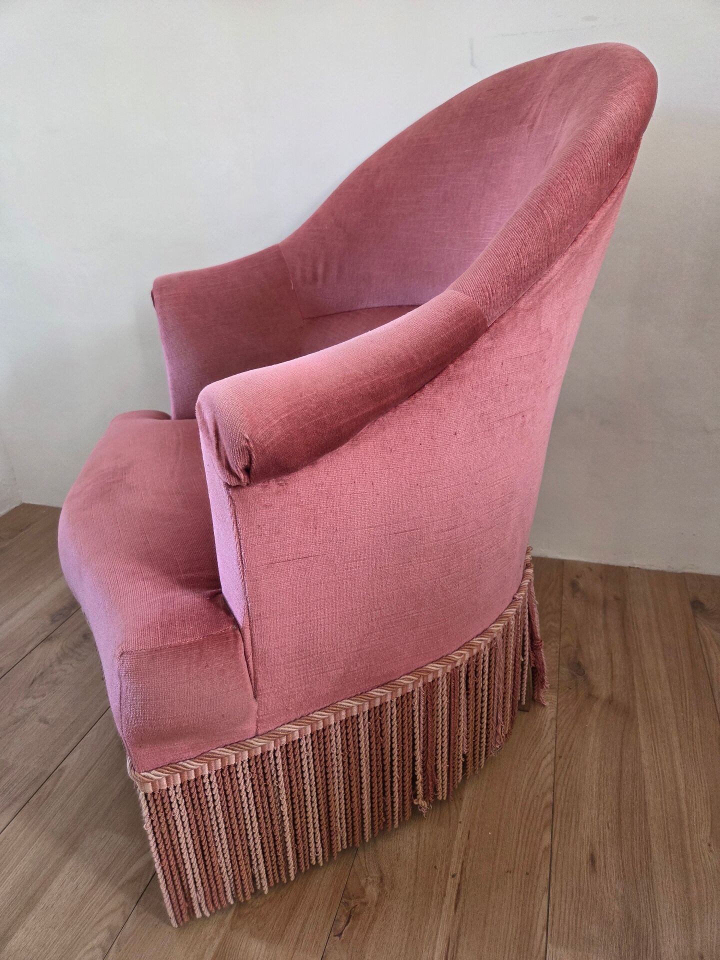 Fauteuil crapaud rose